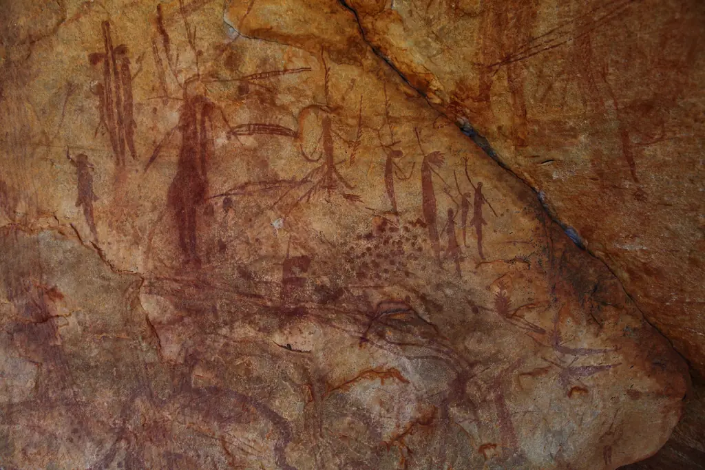 Gwion Gwion (Bradshaw) style rock paintings near the Mitchell River