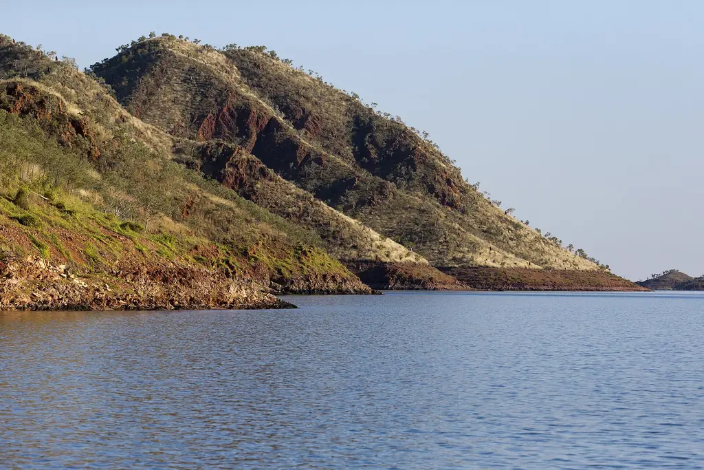 Ancient hills and islands rising from Lake Argyle