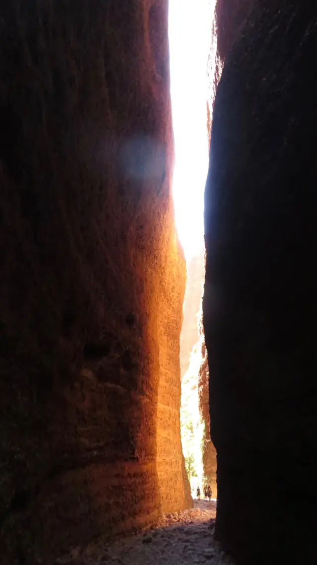 Narrow red walls inside Echidna Chasm, Purnululu National Park