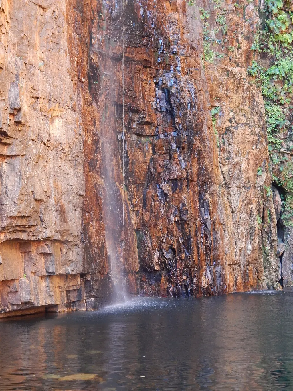 The plunge pool and waterfall at Emma Gorge, El Questro